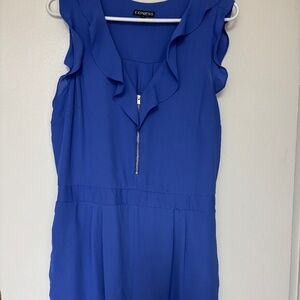 Womens Express royal blue dressy romper size 12